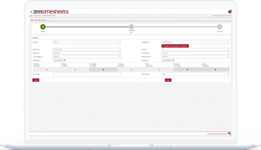 Recruitment Timesheet Software Timesheet Management Software Zeel